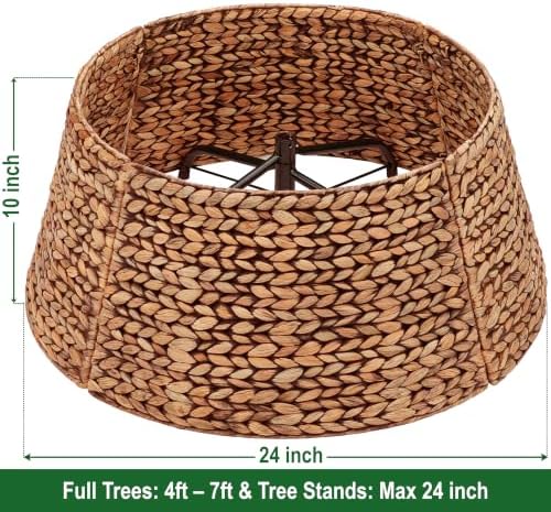 CENBOSS Rattan Christmas Tree Collar, Brown Wash, 24 inch - Image 2