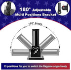 ZMTECH 2 Pack 6FT Black Flag Pole Kit for Outside House with Solar Light & American Flag, 180° Adjustable Bracket and Upgraded Tangle-Free Ring 1" Stainless Steel Flagpole for Residential, Commercial - Image 6