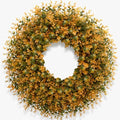 28'' Large Fall Boxwood Wreaths for Front Door Full Wreath (Orange) by Dushle
