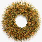 28'' Large Fall Boxwood Wreaths for Front Door Full Wreath (Orange) by Dushle