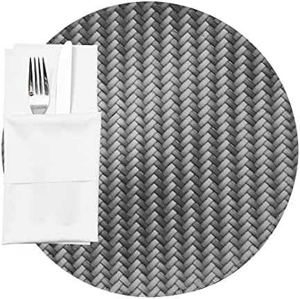 Restaurantware Round Gray Woven Metallic Pearl Placemat, 15 in, 6 Pack by Restaurantware