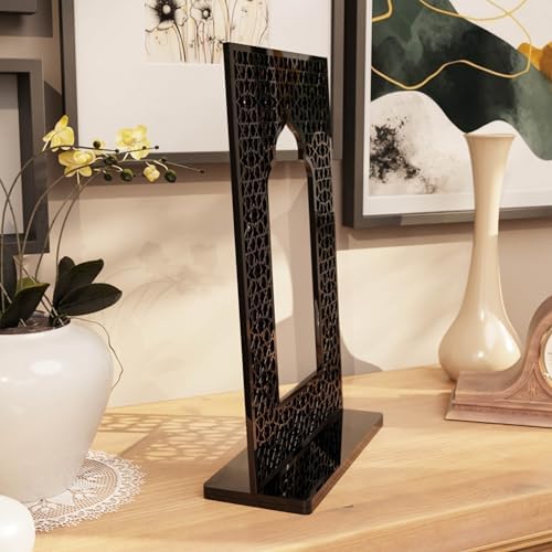 iwa concept Islamic Mihrab Acrylic Tabletop Decor - Arabic Calligraphy Mirror Effect Shelf Art - Modern Ramadan & Eid Home Decoration - Elegant Muslim Gift for Desk & Bookshel - Image 3