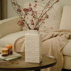 Ceramic Flower Vase, 12.6” Tall Rustic Farmhouse Decorative Vase for Home Decor, Beige Textured Pottery Vase for Pampas Grass, Living Room, Entryway, Mantel, Kitchen Table - Image 5