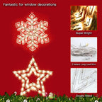 2 Pack Christmas Window Lighted Decorations,Christmas Window Silhouette Lights,Double Side Sign Lamp Decoration for Holiday Indoor Wall Door Glass Decorations,Star，Snowflake - Image 5