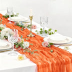 DeZerlor Orange Cheesecloth Table Runners 12 Pack Summer Fall Runners - Image 2