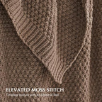 EVERGRACEHOME Chunky Chenille Knit Throw Blanket, 60 x 80, Rosewood - Image 2
