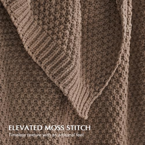 EVERGRACEHOME Chunky Chenille Knit Throw Blanket, 60 x 80, Rosewood - Image 2