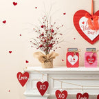 Glitzhome Valentine Artificial Berry Heart Blossom Table Tree 18”H Red Heart Tree Table Centerpiece for Valentine’s Day Holiday Decoration Home Decor Artificial Plants by Glitzhome