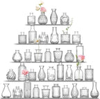 UPBUD Clear Glass Bud Vases Set of 36, Mini Flower Vase for Centerpieces by UPBUD