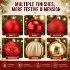 36 Pcs Christmas Balls Ornaments for Ceiling, Red, Gold - Image 2