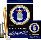 Air Force Proudly Family Garden House Flag - Kit Armed Forces USAF United State American Military Veteran Retire Official - Decoration Banner Small Yard Gift Double-Sided Made In USA 28 X 40 by Breeze+Decor