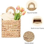 Small Hanging Door Basket, Wall Decor Water Hyacinth Storage - Image 3