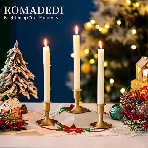 Candlestick Holders Taper Candle Holders, Romadedi Gold Candle Stick Candle Holder for Table Centerpiece, Wedding Reception, Festive Christmas Mantel Decoration or Home Decor, Set of 12 (Pack of 2) - Image 3