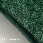 FUTEI Pack of 2 Chenille Soft Throw Pillow Covers 22x22 Inch, Dark Green - Image 3