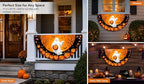 Halloween Half fan Banner Decorative Flag, Ghost Pumpkin Halloween Porch Sign, 100D Polyester Fabric, Fade Resistant, Stain Resistant, Foldable Seasonal Hanging Decor for Front Door, Wall, Window, Indoor Outdoor Party Decoration (4X8FT 1-Pack) - Image 7