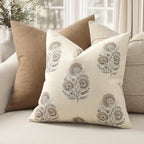Vintage Floral Euro Sham Fall Pillow Covers 26x26 Set of 2 Patterned Accent Decorative Cushion Covers Modern Farmhouse Throw Pillow Covers for Bed Sofa Couch Chair Living Room Home Decor, Light Brown - Image 2