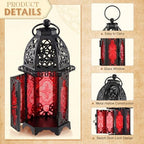 Mumufy 6 Pcs Moroccan Lantern Ramadan Lantern Eid Mubarak Decor, Black - Image 2