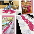 16 Pack Hot Pink Table Runner 10FT Cheesecloth Table Runner Boho Gauze Table Runners Long Rustic Sheer Fabric Table Runners for Wedding Party Bridal Shower Farmhouse & Home Decor - Image 5