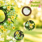 Spring Easter Wreaths for Front Door in 16 inch,Artificial Daisy Easter Egg Decorative,Farmhouse Spring Decorations,Front Door,Wall, Wedding,Easter,Spring(Yellow&Green) - Image 3