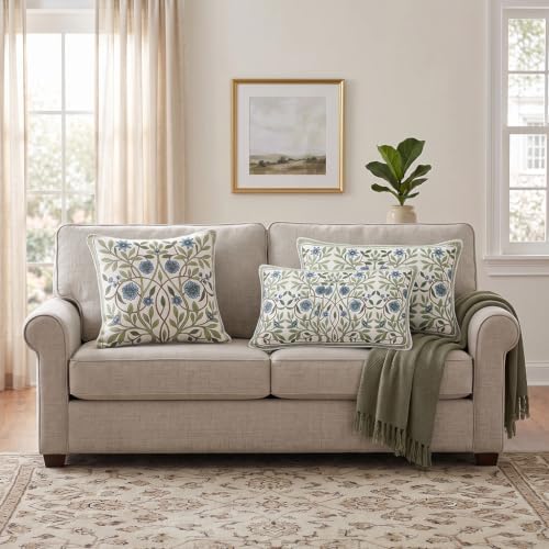 ISAENNE Designer Linen Throw Pillow Cover,Set of 2,28"x12"-Mosella A - Image 4
