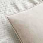 MIULEE Pack of 2 Cream Beige Euro Shams Chenille Pillow Covers 24x24 Inch - Image 3
