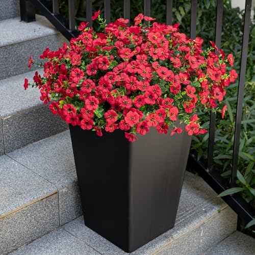 20 Bundles Artificial Flowers for Outdoor, Fake Plants Spring Decor,Red - Image 6