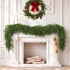 2 Pcs 6ft Christmas Artificial Norfolk Pine Garland, Real Touch Winter Greenery Garland for Fireplace, Mantle, Table, Stairs, Indoor Outdoor Christmas Decorations (2Pcs, 6ft) - Image 2