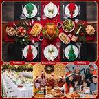 LemonRoad 36 Pcs Cloth Napkins and Napkin Ring Holders, Reusable Fabric for Table Decor Banquet Holiday Dinner Party Supply(Red,Green,White,Norfolk Pine) - Image 6