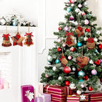 24 Pcs Burlap Christmas Ornaments Set Mini Stockings Funny,Fresh - Image 5