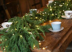 MISSPIN 9ft Christmas Garland with LED Lights, Real Touch Norfolk Pine Garland, Green Artificial Greenery Garland for Table, Mantle, String Light, Wall, Indoor, Outdoor Christmas Decorations - Image 3