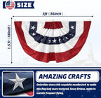 5Pack American Pleated Fan Flag 1.5x3 Ft USA Patriotic Bunting 4th of July Bunting Flags Decor Outside Porch Garden Banner Embroidered Stars & Sewn Stripes Canvas Header Brass Grommets - Image 2
