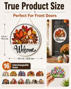 16Pc Interchangeable Welcome Sign for Front Door Seasonal Welcome Door Sign - Image 7