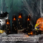 Nimiko Flickering Flameless LED Candles, 9 Pcs with Embedded Star String, Acrylic LED Pillar Candles with Remote, Suitable for Home Decoration (Black) - Image 5