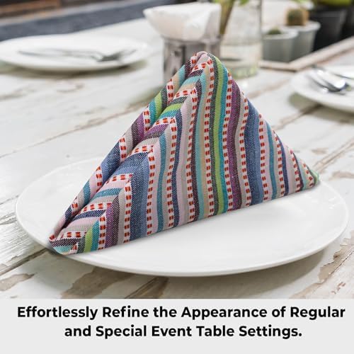 Urban Villa Cloth Napkins 100% Cotton Highly Absorbent Washable Durable Reusable Premium Dinner Napkins Ideal for Gifts for Mothers Day Hotel Farmhouse Parties - Multi Pink (20" x 20", Set of 12) - Image 6