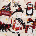 LUBOT Christmas Stockings Set of 5 Large Family Xmas Stocking 20" Silhouette Buffalo Red Plaid Fireplace Hanging Holiday Decor 5 Pack - Image 3