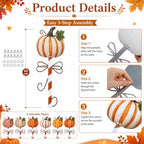 6 Pcs Fall Pumpkin Metal Garden Stakes 17.4" Outdoor Pumpkins - Image 5