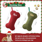 Personalized Dog Christmas Stockings,Custom Embroidered Pet Name & Bone Shape Stocking for Pet,Premium Cable Knit 15.7” Large Dog Stocking for Fireplace Holiday Decor Gifts(4 Pack) - Image 3