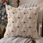 Allorry Christmas Pillow Covers 22x22 inch Set of 2 Christmas Decorations Soft Plush Faux Fur Wool Beige Christmas Tree Throw Pillow Cases Winter Holiday Decor for Sofa Living Room PT002C22 - Image 3