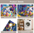 7 * 16FT Summer Garage Door Cover Decorations Sunset Palm Trees Garage Door Banner for Outdoor Indoor Summer Party Photography Backdrop (easter bunny, 7 * 16 ft) - Image 3