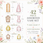 42 Pcs Colored Glass Bud Vases in Bulk, Small Flower Vases for Centerpieces Table Decorations, Mini Vintage Colored Glass Bottles, Wedding, Baby Shower, Home Decor (Orange Yellow Series, 42 PCS) - Image 4