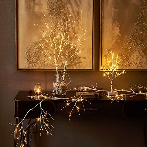 Hairui Lighted Artificial Twig Birch Branch with Fairy Lights 30IN 100 LED Battery Operated, White Willow Branch with Lights for Christmas Holiday Wedding Party Decoration - Image 4