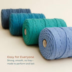2 Pack Macrame Cord - 3mm 220 Yards Cotton Rope, 4mm 5mm Yarn, String for Crafts, Perfect for Macrame Wall Hanging and Boho Decorations (Milkcream) - Image 6