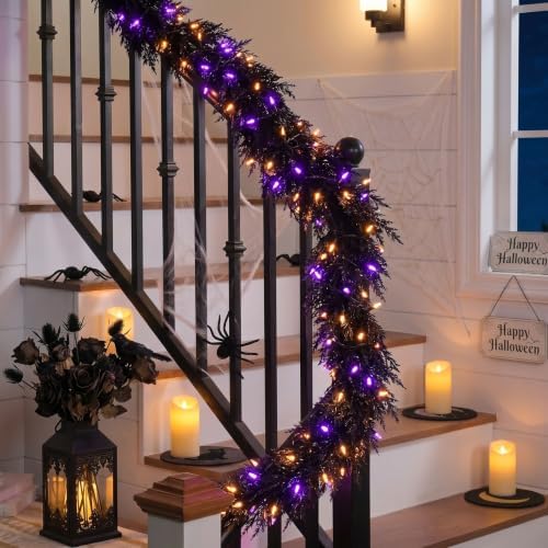 Valery Madelyn 6ft Artificial Norfolk Pine Halloween Garland for Mantle - Image 4