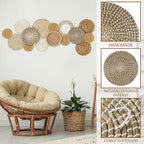 Xuhal 15 Pcs Boho Wall Basket Decor Handcrafted Seagrass Woven Wall Basket Rustic Round Woven Hanging Art for Home Farmhouse Kitchen Table Living Room(Fresh Style) - Image 4