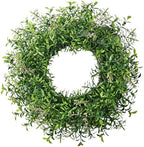 24 Inch Summer Wreaths for Front Door Wreath Spring Outdoor Green Door Wreath for All Seasons Porch Wall Indoor Outdoor Living Room Bedroom Window Farmhouse Home Decoration by MDSTBN