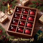 Seenelling 12 Pcs Christmas Glass Ball Ornaments 3.15 Inch, Burgundy - Image 6