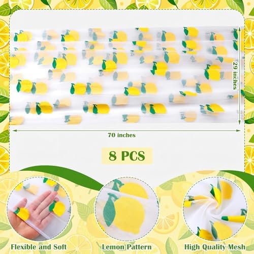 8 Pcs Lemon Table Runner 29 x 70 in Lemon Tablecloth Citrus Decor - Image 2