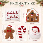 Geelin 5 Pcs Christmas Throw Pillows, Santa Candy Gingerbread FA La La - Image 3