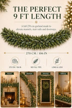 9FT Touch Fake Christmas Cedar Garland, Realistic Plant(1Pcs) - Image 2