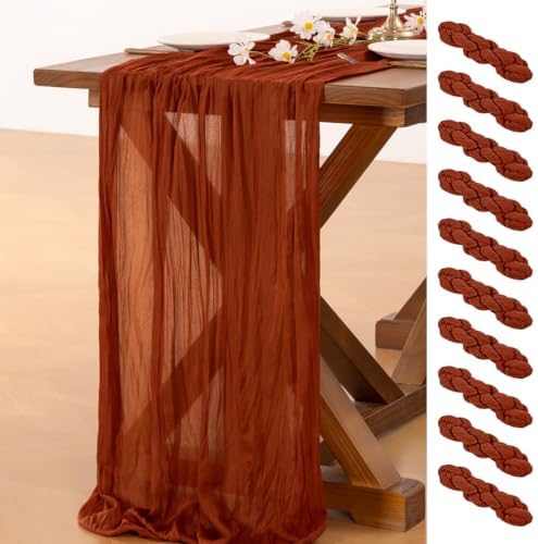 10 Pack Cheesecloth Table Runner Fall Boho Gauze Wedding Party Home Decor by Socomi